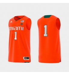 Men Miami Hurricanes Orange Basketball Swingman Adidas Replica Jersey
