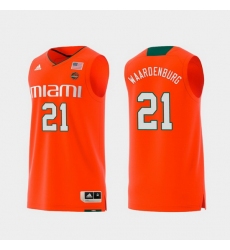 Men Miami Hurricanes Sam Waardenburg Orange Replica College Basketball Jersey