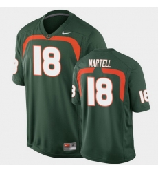 Men Miami Hurricanes Tate Martell Game Green College Football Jersey