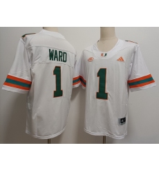 Miami Hurricanes #1 Cam Ward White  F U S E Jersey