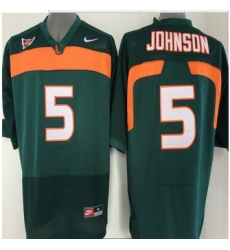 Miami Hurricanes Jersey NCAA jerseys #5 Johnson Black jersey