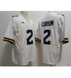 Men Michigan Wolverines Blake Corum #2 White High School F U S E Stitched Jersey