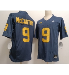 Men Michigan Wolverines J.J. Mccarthy Maize #9 College Football Navy Diamond Jersey