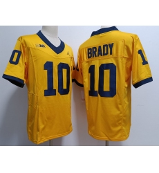 Men Women Youth Michigan Wolverines #10 Tom Brady Yellow 2023 F U S E College Football Jersey