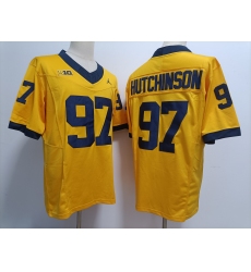 Men Women Youth Michigan Wolverines #7 Aidan Hutchinson Yellow 2023 F U S E Stitched NCAA Jersey