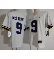 Men's Michigan Wolverines Eamonn Dennis #9 White Brand Jordan Football College Jersey