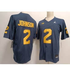 Michigan Wolverines  #2 Will Johnson Navy F U S E Jersey