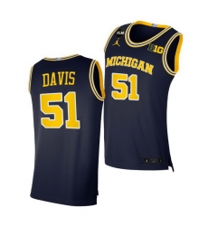 Michigan Wolverines Austin Davis 2021 Big Ten Regular Season Champions Blm Navy Jersey