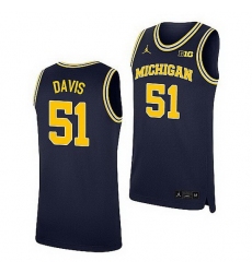 Michigan Wolverines Austin Davis Navy Replica College Basketball Jersey