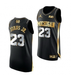 Michigan Wolverines Brandon Johns Jr. 2021 March Madness Golden Authentic Black Jersey