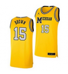 Michigan Wolverines Chaundee Brown Maize Retro Limited Basketball Jersey