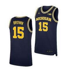 Michigan Wolverines Chaundee Brown Navy Replica College Basketball Jersey