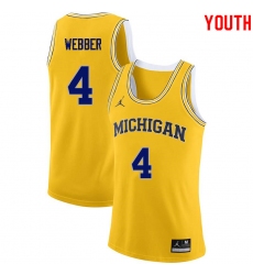 Michigan Wolverines Chris Webber Big Ten Regular Season Yellow Jersey