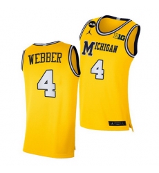 Michigan Wolverines Chris Webber Yellow Blm Social Justice Jersey