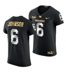 Michigan Wolverines Cornelius Johnson 2021 22 Golden Edition Elite Football Black Jersey