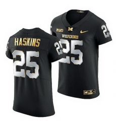 Michigan Wolverines Hassan Haskins 2021 22 Golden Edition Elite Football Black Jersey