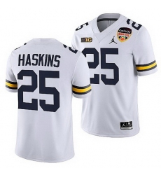 Michigan Wolverines Hassan Haskins White 2021 Orange Bowl College Football Playoff Jersey