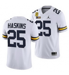 Michigan Wolverines Hassan Haskins White Tm 42 Patch Honor Tate Myre Jersey