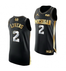 Michigan Wolverines Isaiah Livers 2021 March Madness Golden Authentic Black Jersey