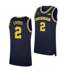Michigan Wolverines Isaiah Livers Navy Replica College Basketball Jersey