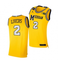 Michigan Wolverines Isaiah Livers Yellow Blm Social Justice Men Jersey