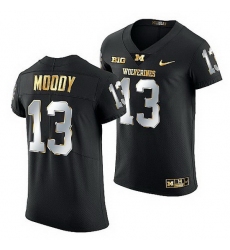 Michigan Wolverines Jake Moody 2021 22 Golden Edition Elite Football Black Jersey