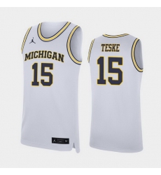Michigan Wolverines Jon Teske White Replica Men'S Jersey