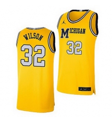Michigan Wolverines Luke Wilson Maize Retro Limited Basketball Jersey