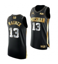 Michigan Wolverines Moritz Wagner 2021 March Madness Golden Authentic Black Jersey