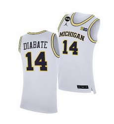 Michigan Wolverines Moussa Diabate White Home Jersey
