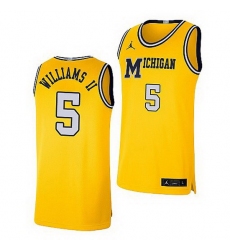Michigan Wolverines Terrance Williams Ii Maize Retro Limited Basketball Jersey