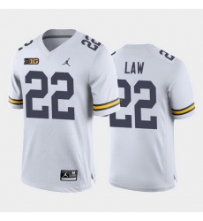 Michigan Wolverines Ty Law White Away Men'S Jersey