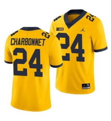 Michigan Wolverines Zach Charbonnet Yellow Game Men'S Jersey