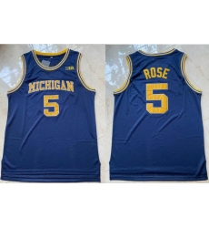 New Michigan Wolverines 5 Jalen Rose Blue Nike College Basketball Jersey
