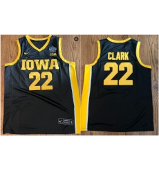 Men Iowa Hawkeyes Caitlin Clark #22 Black Stitched NCAA Jersey