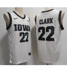 Men Iowa Hawkeyes Caitlin Clark #22 White Stitched NCAA Jersey