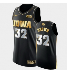 Men Iowa Hawkeyes Fred Brown Golden Edition Black Authentic Limited Jersey