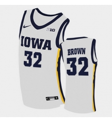Men Iowa Hawkeyes Fred Brown Home White College Basketball Jersey