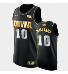 Men Iowa Hawkeyes Joe Wieskamp Golden Edition Black Authentic Limited Jersey