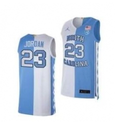 Men North Carolina Tar Heels Michael Jordan 2021 Blue White Split Edition Special Jersey