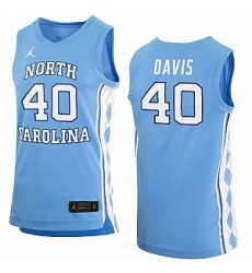 Men North Carolina Tarheels 40 Hubert Davis Blue basketball jerseys