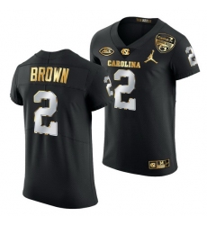North Carolina Tar Heels Dyami Brown Black 2021 Orange Bowl Golden Edition Jersey
