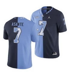 North Carolina Tar Heels Eugene Asante College Football Navy Blue Split Edition Game Jersey