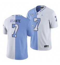 North Carolina Tar Heels Eugene Asante College Football White Blue Split Edition Game Jersey