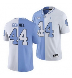 North Carolina Tar Heels Jeremiah Gemmel College Football White Blue Split Edition Game Jersey