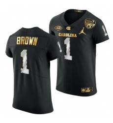 North Carolina Tar Heels Khafre Brown Black 2021 Orange Bowl Golden Edition Jersey