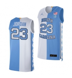 North Carolina Tar Heels Michael Jordan 2021 Blue White Split Edition Special Jersey