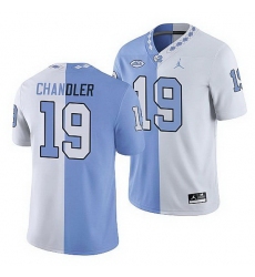 North Carolina Tar Heels Ty Chandler College Football White Blue Split Edition Game Jersey