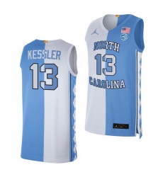North Carolina Tar Heels Walker Kessler 2021 Blue White Split Edition Special Jersey