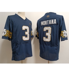 Men's Notre Dame Fighting Irish ##3 Joe Montana Blue Stitched Jersey